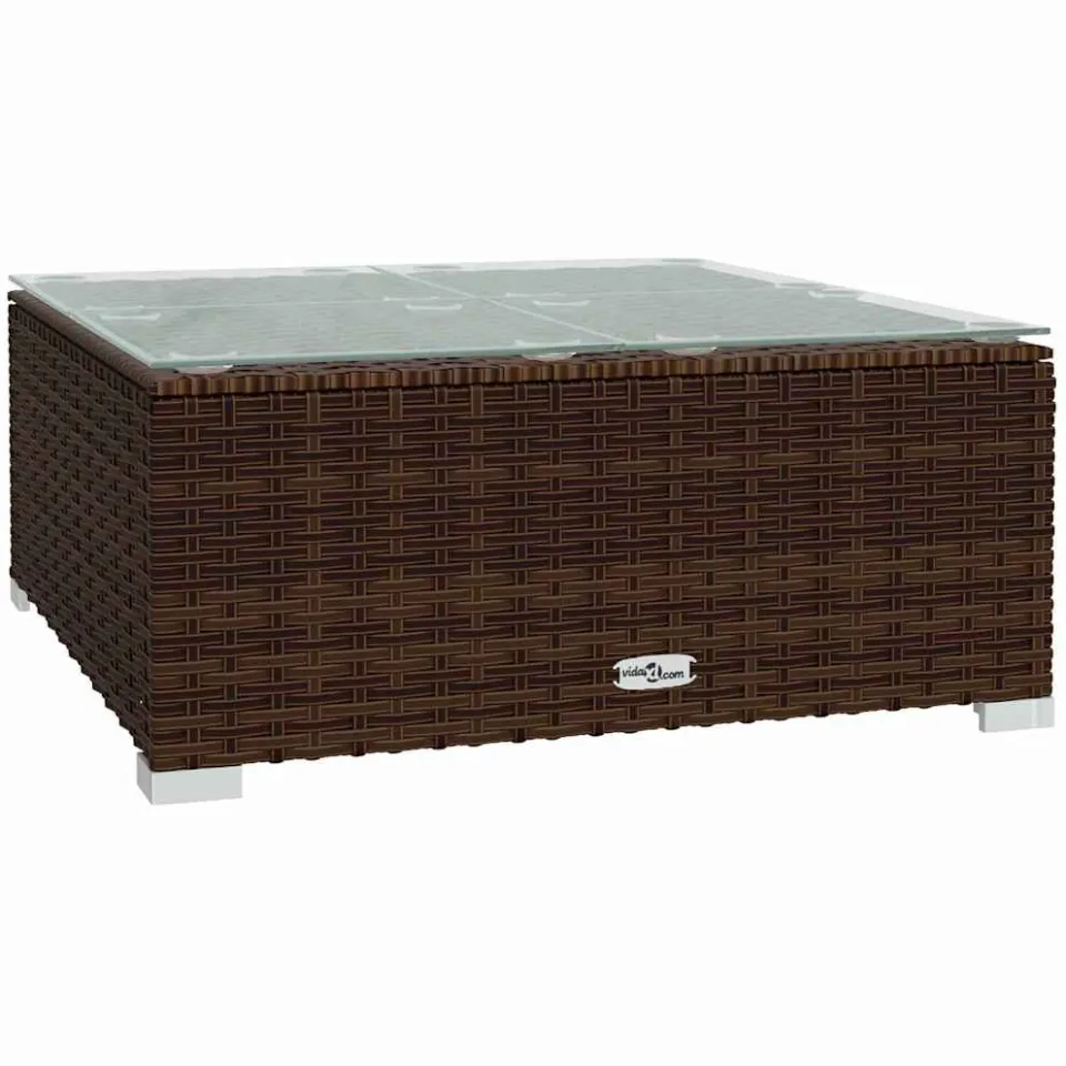 vidaXL 9-delige Loungeset met kussens poly rattan bruin, foto 4