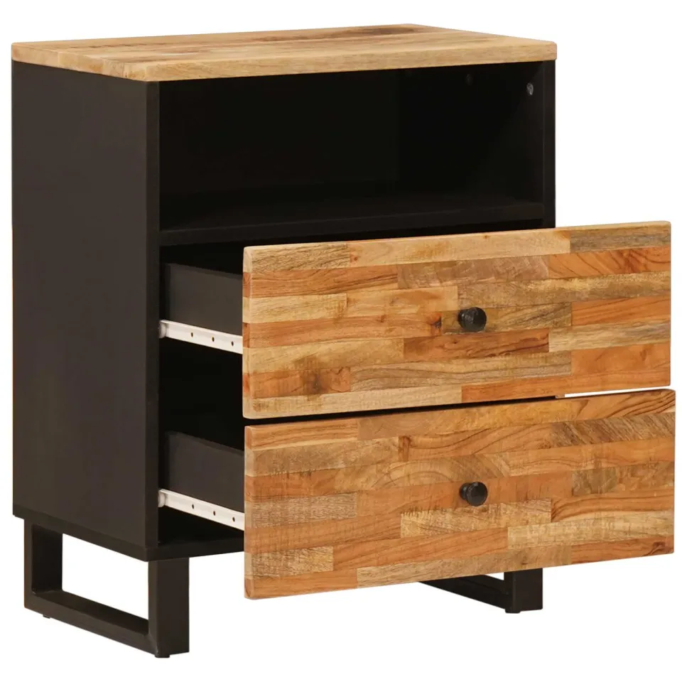 vidaXL Bed kast Bruin 50 x 33 x 62 cm Massief Mango Hout, foto 2