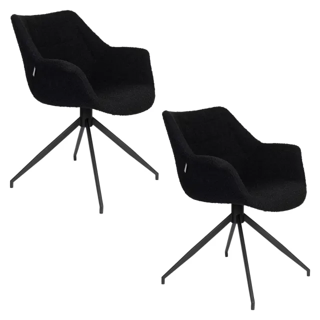 Zuiver Doulton draaifauteuil zwart