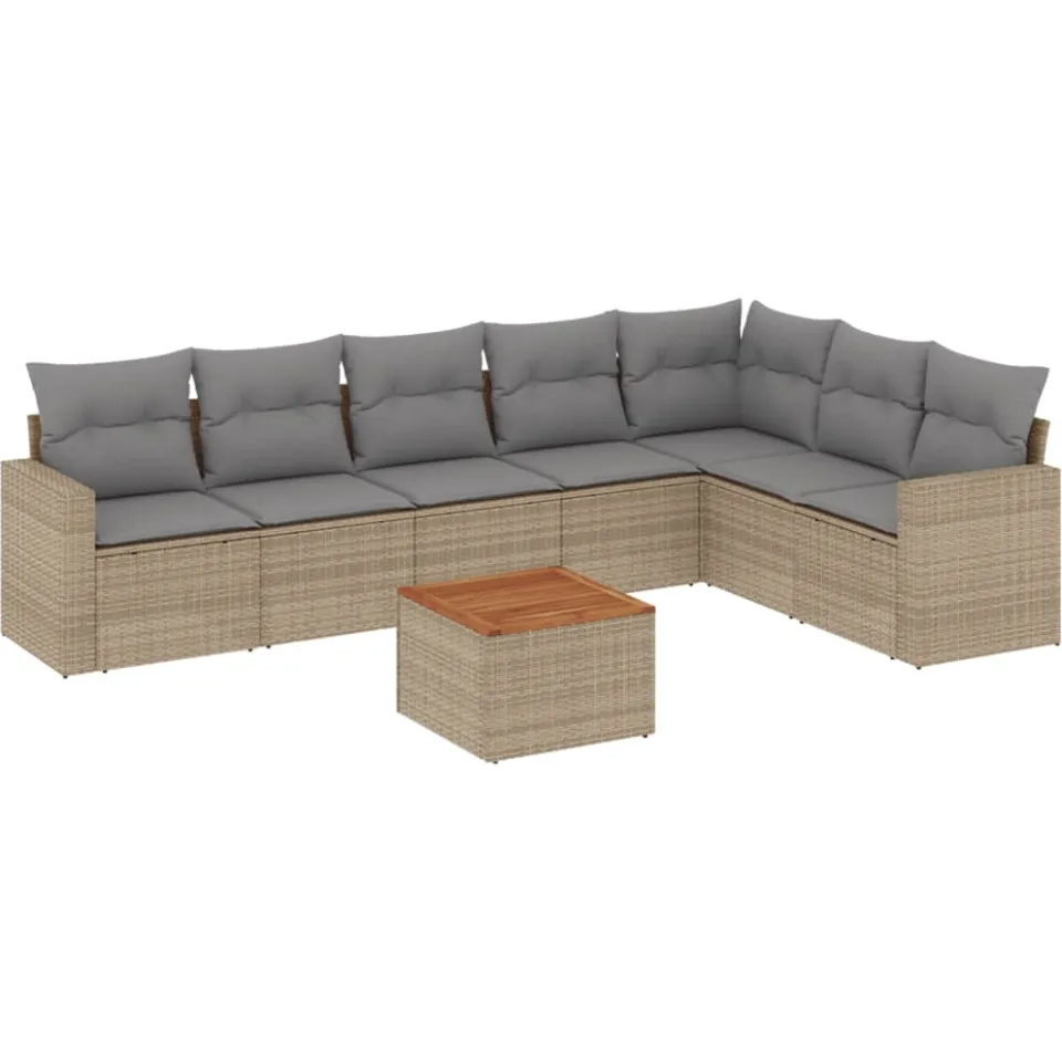 vidaXL Patio Sofa Set 7-zits Mix Beige en Lichtgrijs, foto 3