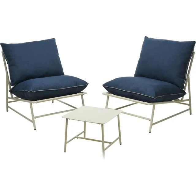 Pro Garden loungeset blauw crème/blauw