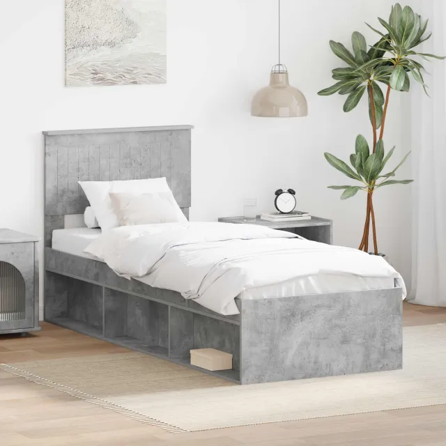 vidaXL Bedframe Concerte Grijs 75 x 190 cm Massief grenenhout
