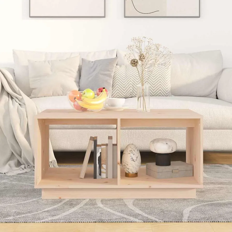 vidaXL Salontafel 80x50x40 cm massief grenenhout bruin, foto 3