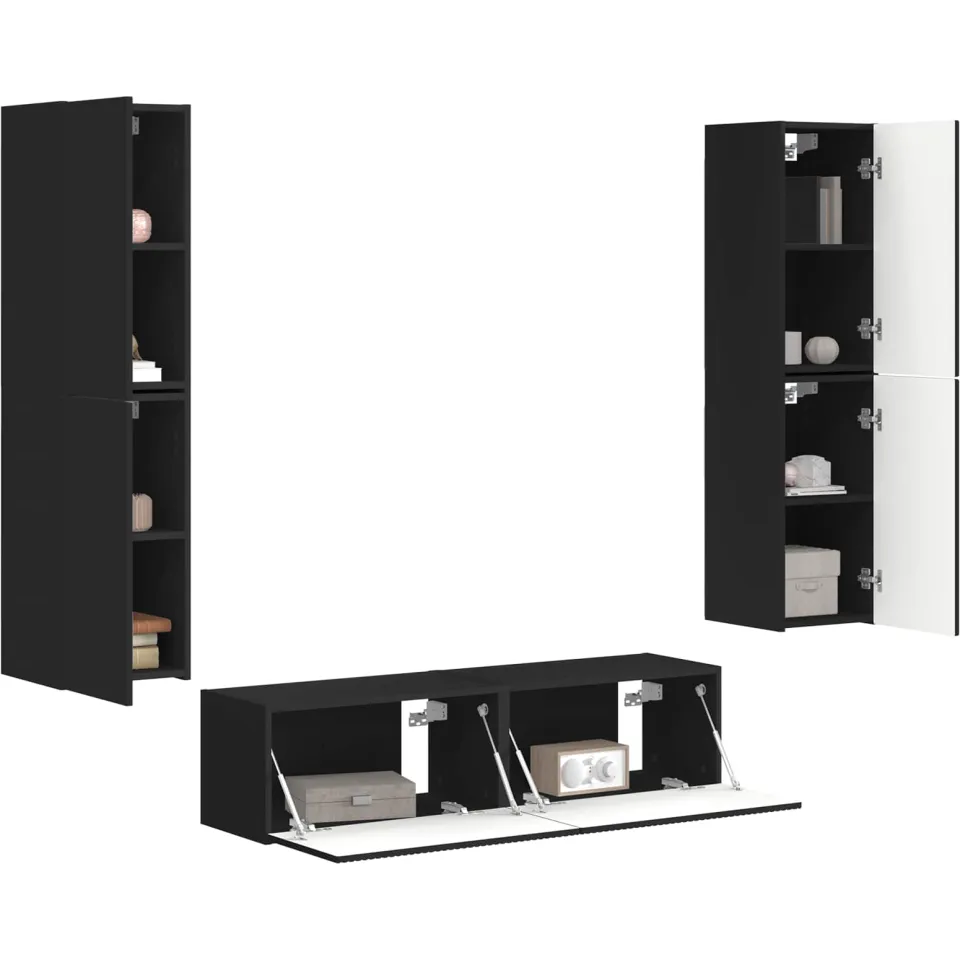 vidaXL Tv-meubelset 6 st 31 x 30 x 60 cm Zwart