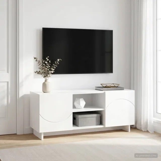 vidaXL TV-standaard 90 x 34,5 x 40 cm Wit Bewerkt hout