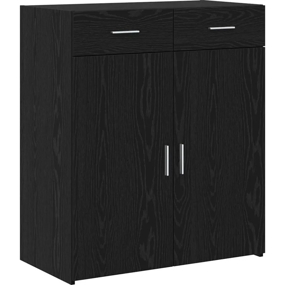 vidaXL Opbergkast Zwart Eiken 80 x 42.5 x 93 cm, foto 3