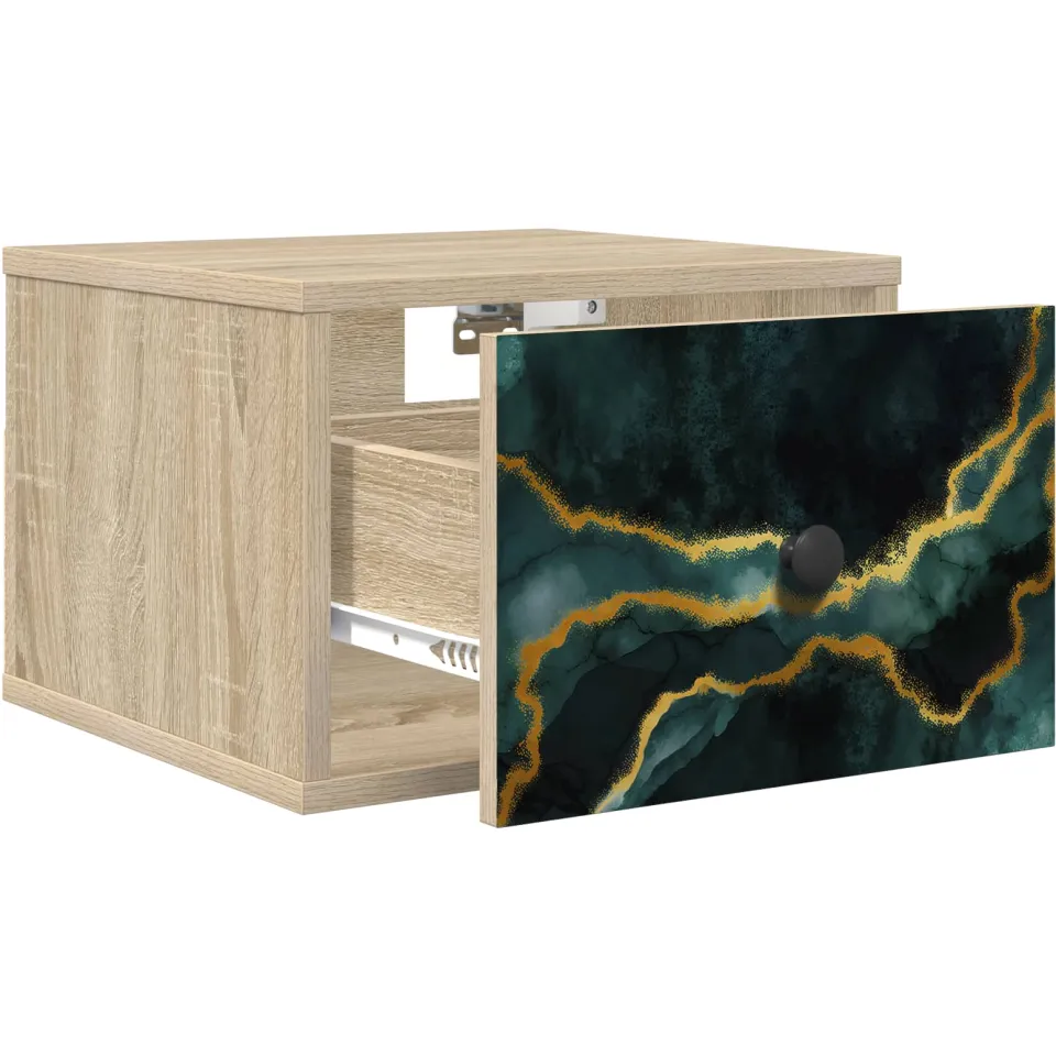 vidaXL Wandkastje WIJHE Sonoma Eiken 36 x 33 x 25 cm Bewerkt hout Bruin