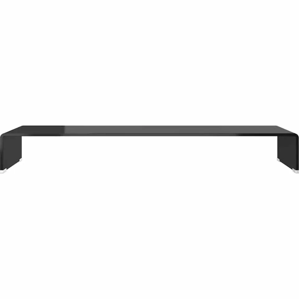 vidaXL TV-meubel/monitorverhoger zwart 100x30x13 cm glas, foto 2