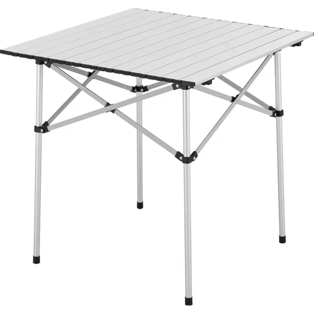 en.casa Tuintafel Castilenti klaptafel 70x70x70 cm zilverkleurig [en.casa]