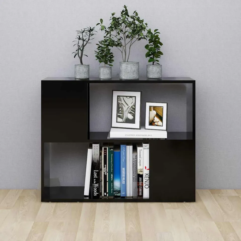 vidaXL Tv-meubel 80x24x63 cm bewerkt hout zwart, foto 3