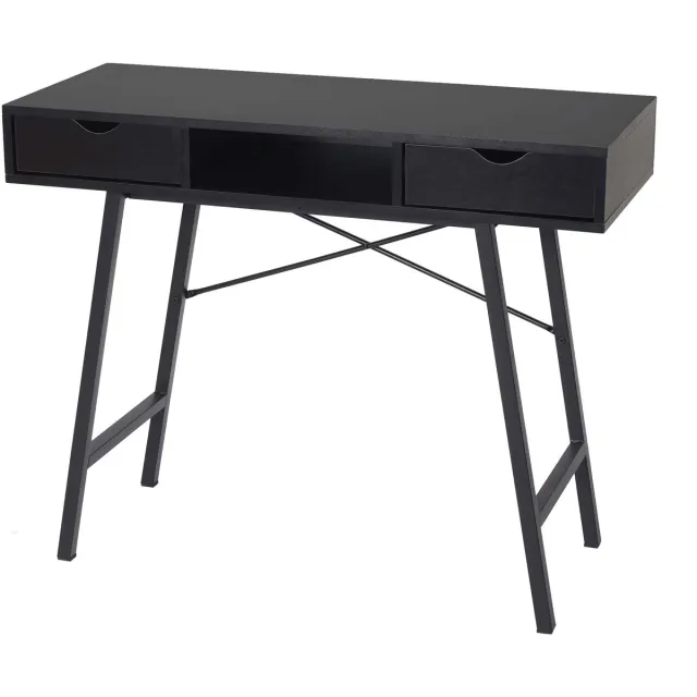 MCW Consoletafel MCW-E92, bijzettafel, 3D-structuur 100x40cm ~ zwart