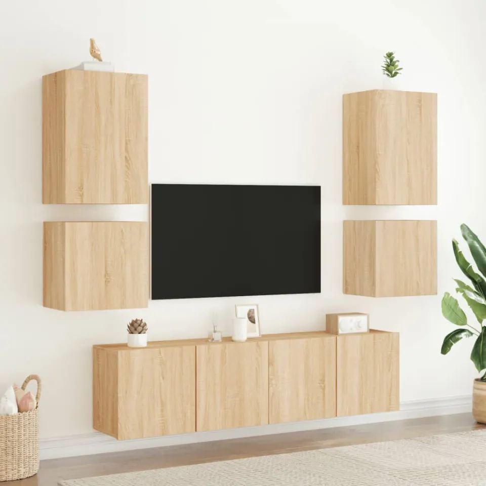vidaXL Tv-wandmeubel 40,5x30x40 cm bewerkt hout sonoma eikenkleurig, foto 4