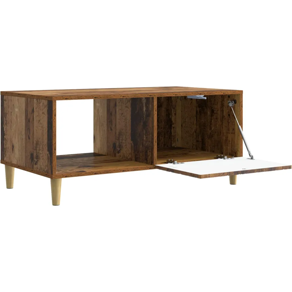 vidaXL Salontafel Oud hout 90 x 50 x 40 cm Bewerkt hout bruin, foto 3