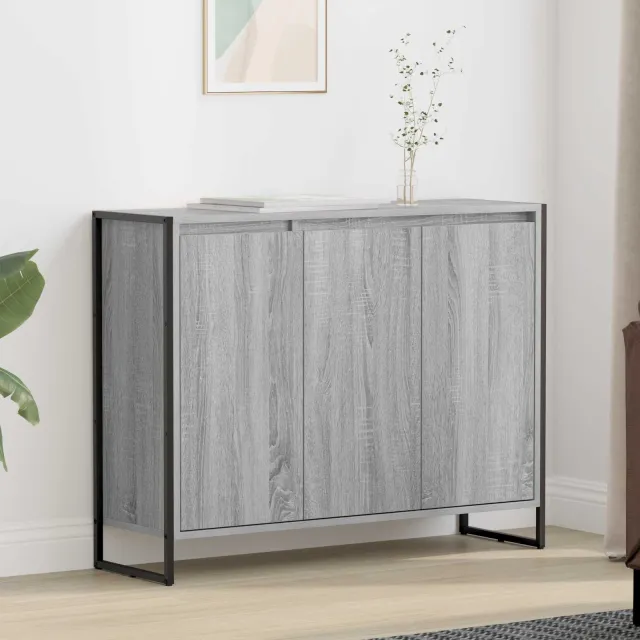 vidaXL Bijzetkast Grijs Sonoma 96,5 x 30 x 75 cm Bewerkt hout
