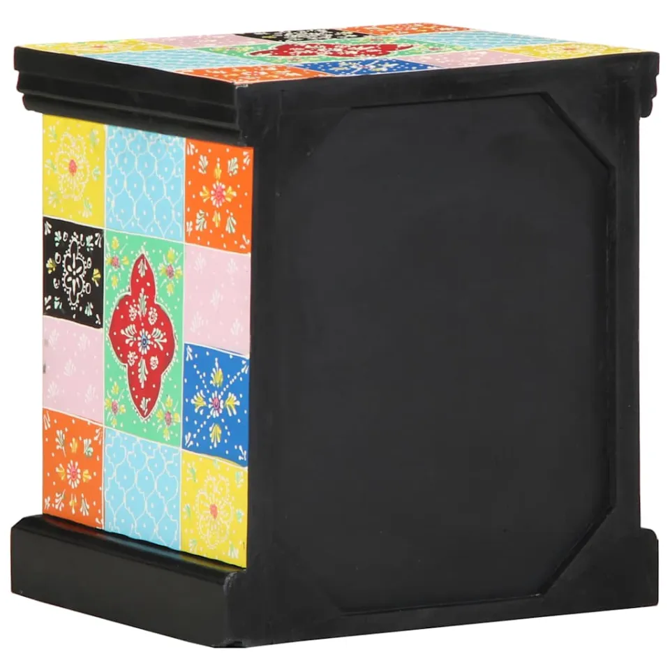 vidaXL Nachtkastje Multikleur 40 x 35 x 45 cm Massief Mango Hout meerkleurig, foto 4