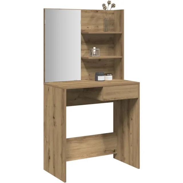 vidaXL Kaptafel - met - spiegel - 74,5x40x141 - cm - artisanaal - eikenkleur artisan eiken