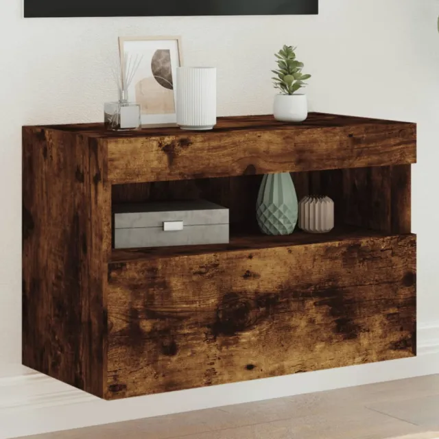 vidaXL Tv-wandmeubel met LED-verlichting 60x30x40 cm gerookt eiken Bruin
