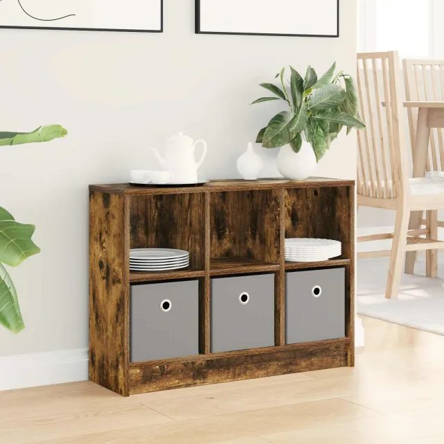 vidaXL Dressoir Gerookt eiken 73,5 x 22,5 x 53,5 cm Bruin