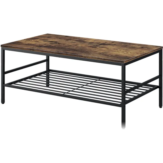 Vicco Fyrk Salontafel – 106 x 60 cm met plank Goldkraft eik/zwart Goudkleurig Eiken/Zwart