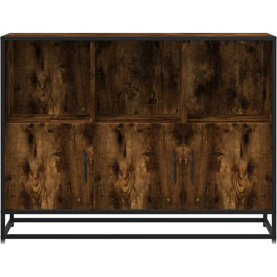vidaXL Dressoir 100x35x76 cm bewerkt hout gerookt eikenkleurig, foto 4