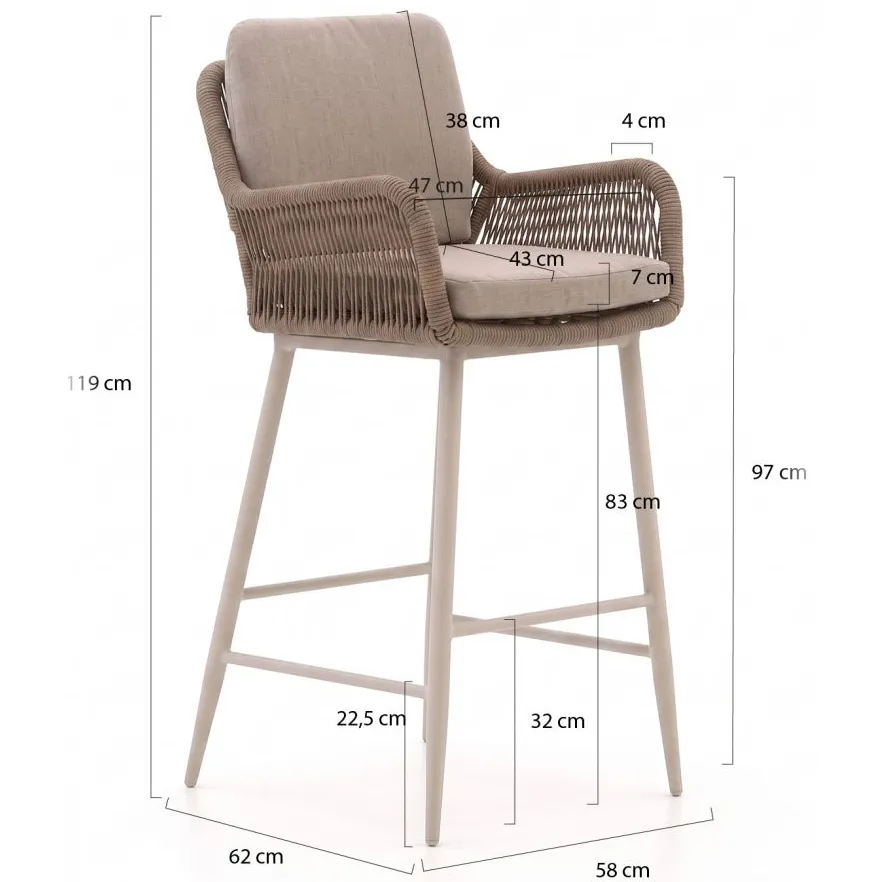 Intenso Furniture Intenso Isorella/Trecenta 75cm barset 3-delig bruin, foto 2
