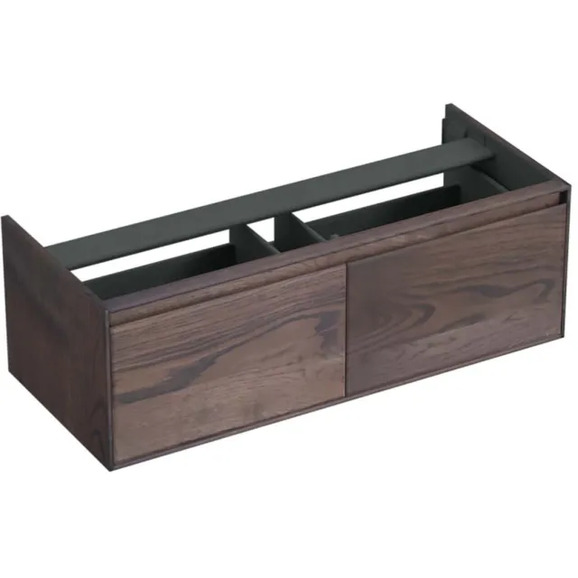 Forzalaqua Onderkast Forzalaqua Reno 120x51x40 Cm 2 Lades Softclose Eiken Charcoal Bruin