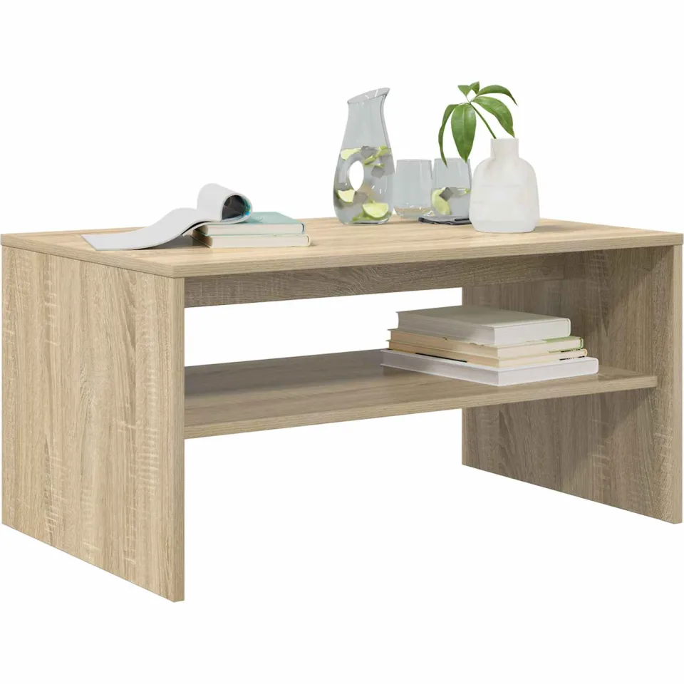 vidaXL Salontafel Sonoma Eiken 80 x 50 x 40 cm Bewerkt hout Bruin