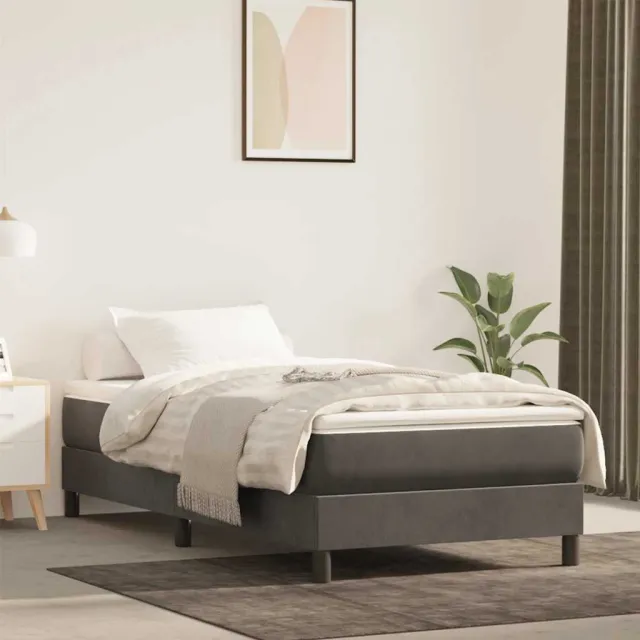 vidaXL Pocketveringmatras 80 x 220 x 20 cm Donkergrijs