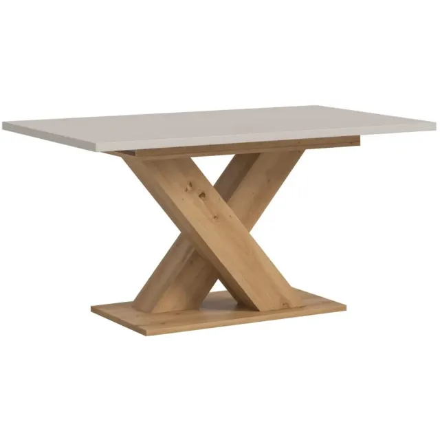 Furnilux Eetkamer tafel Kasjmier look - Moderne tafel met X-poot - 150 cm breed Beige