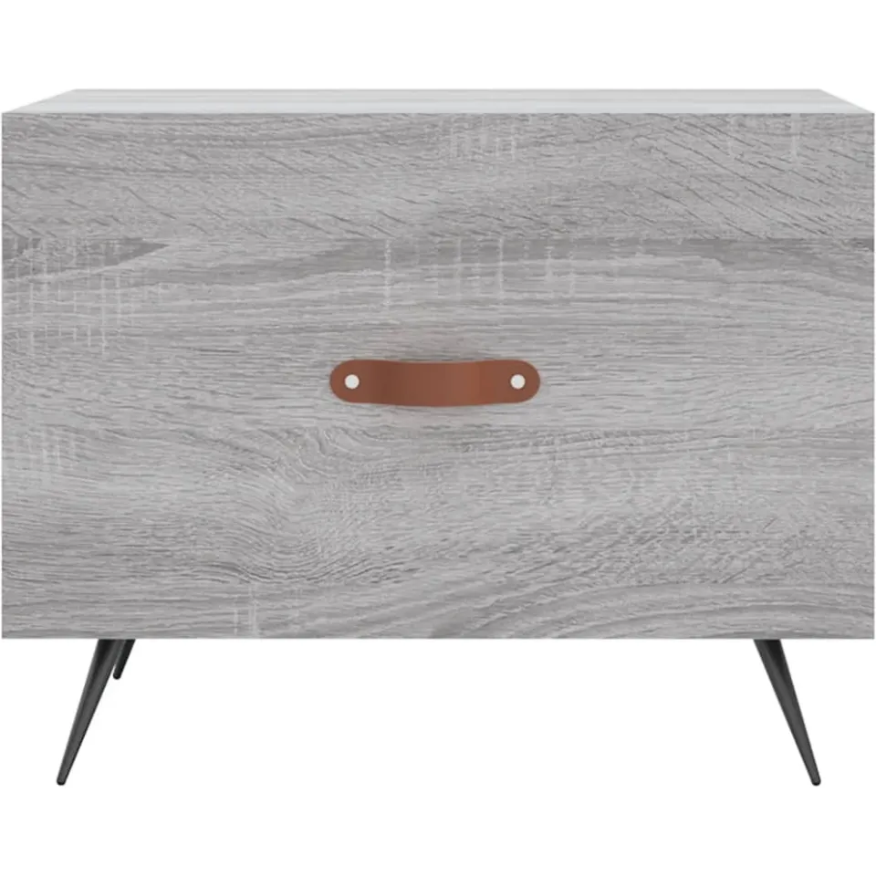 vidaXL Salontafels 2 st 50x50x40 cm bewerkt hout grijs sonoma eiken, foto 4