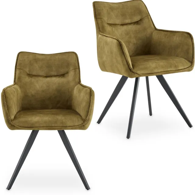 IDIMEX Eetkamerstoelen VENICE, set van 2 – olijfgroen