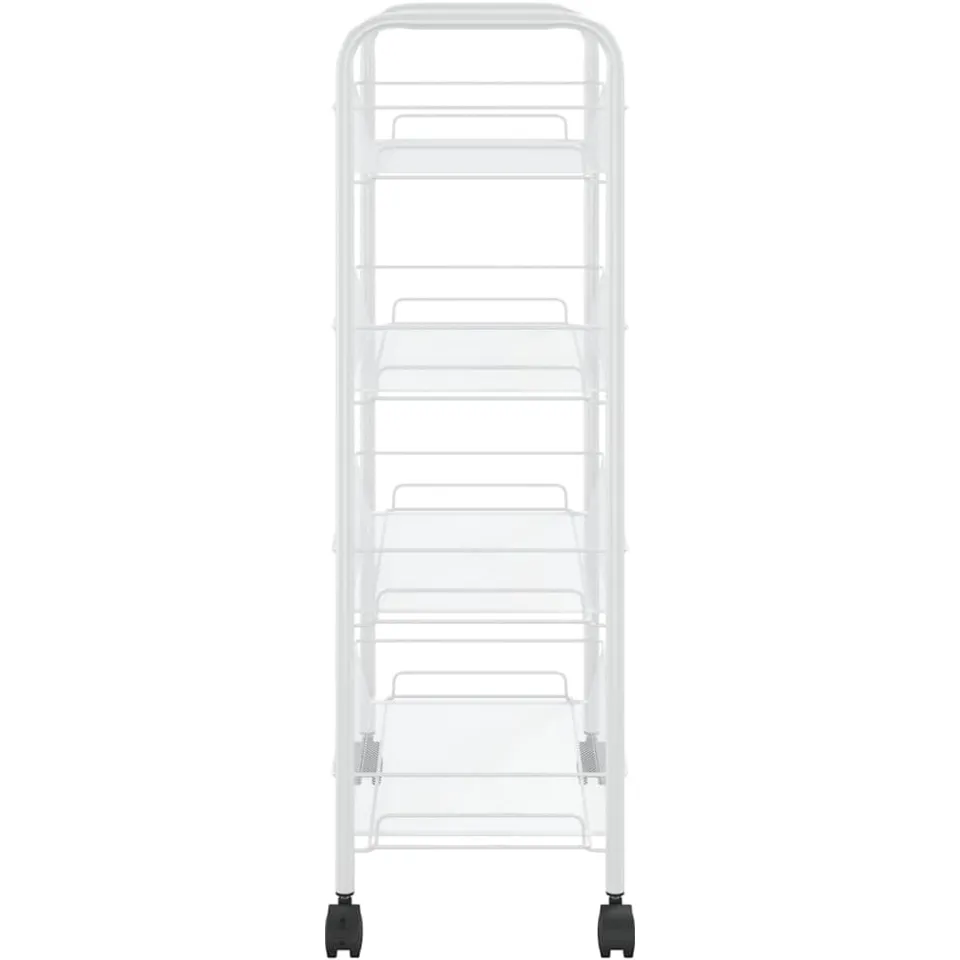 vidaXL Keukentrolley 4-laags 46x26x85 cm ijzer wit, foto 4