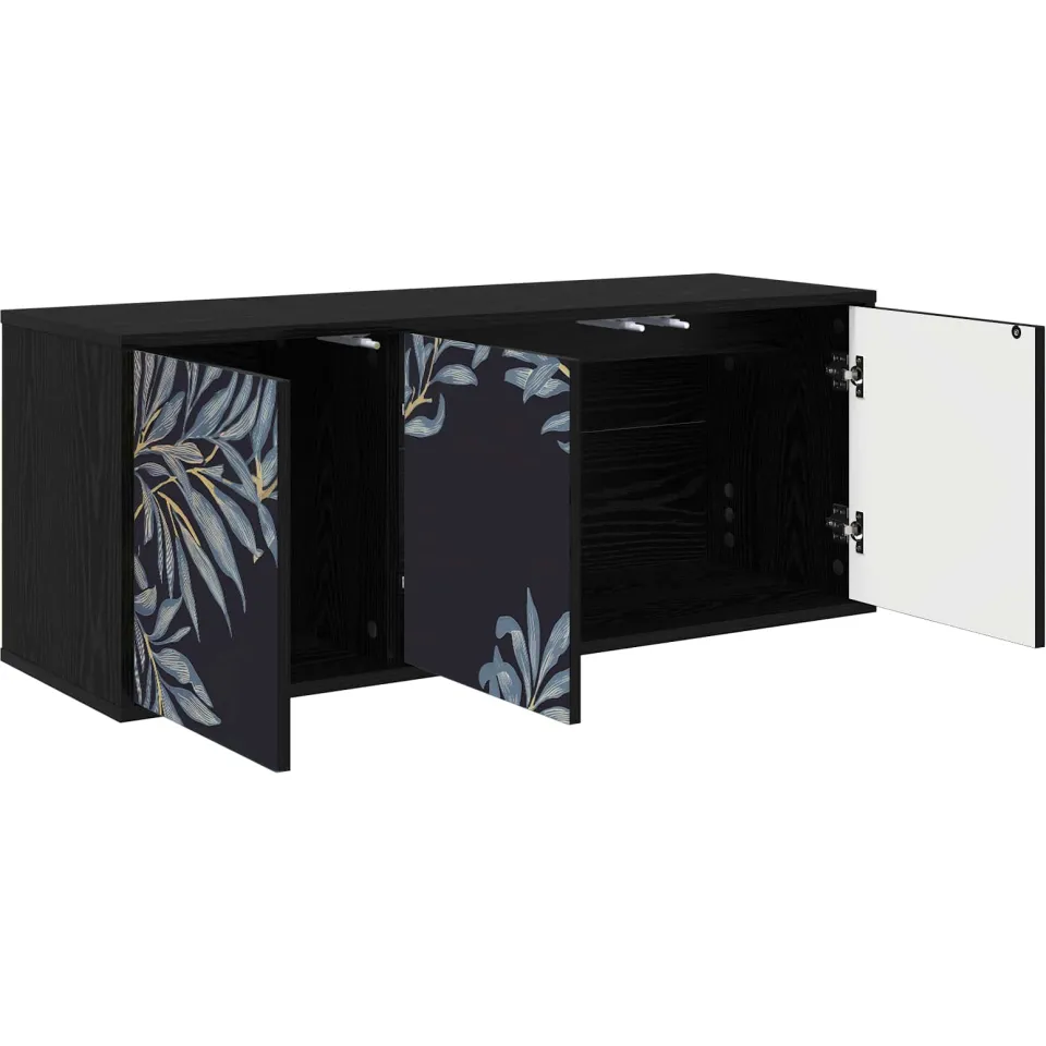 vidaXL Wandgemonteerd tv-meubel DOKKUM 102 x 33 x 40 cm Zwart eiken
