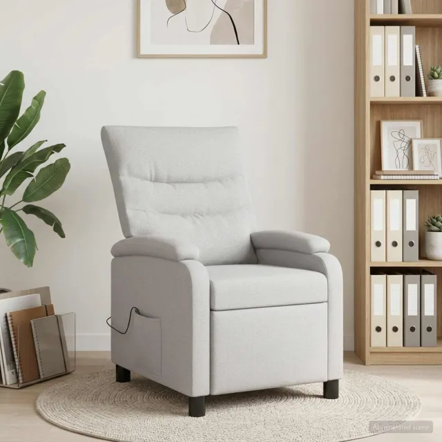 vidaXL Massage Recliner Wolkengrijs Stof grijs