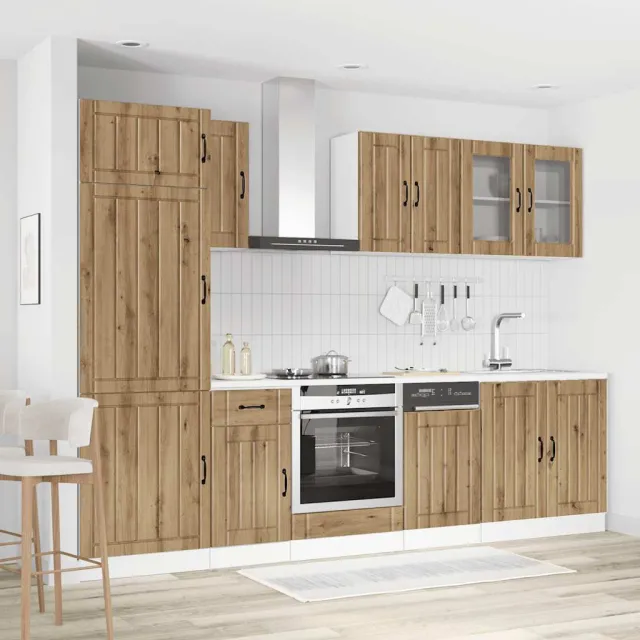 vidaXL 8-delige Keukenkastenset Kalmar bewerkt hout artisanaal eiken