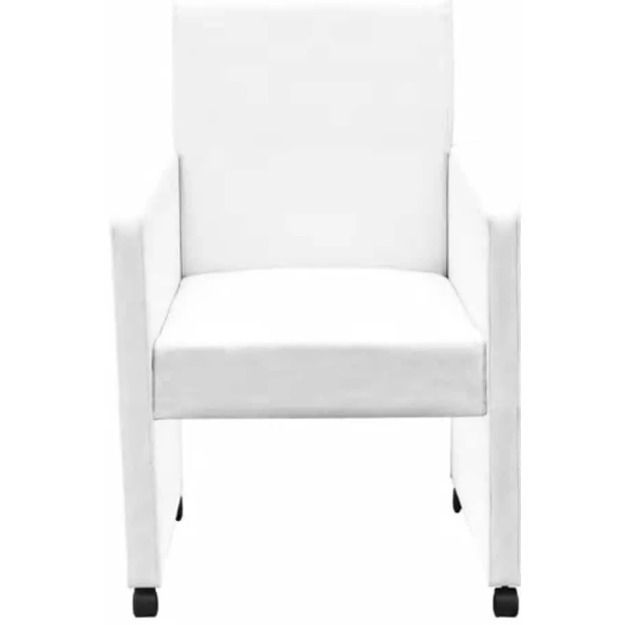 vidaXL Eetkamerstoelen 2 st kunstleer wit, foto 4