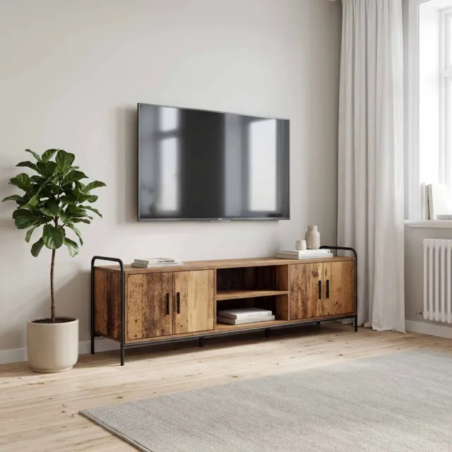 vidaXL Tv-meubel 167,5 x 33 x 50 cm Oud hout Bewerkt hout bruin, foto 2