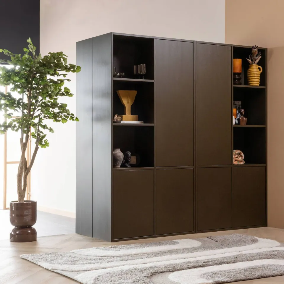 WOOOD Meggy Opbergkast Links - Grenen hout - Dust/Grijs - 215x108x40, foto 2