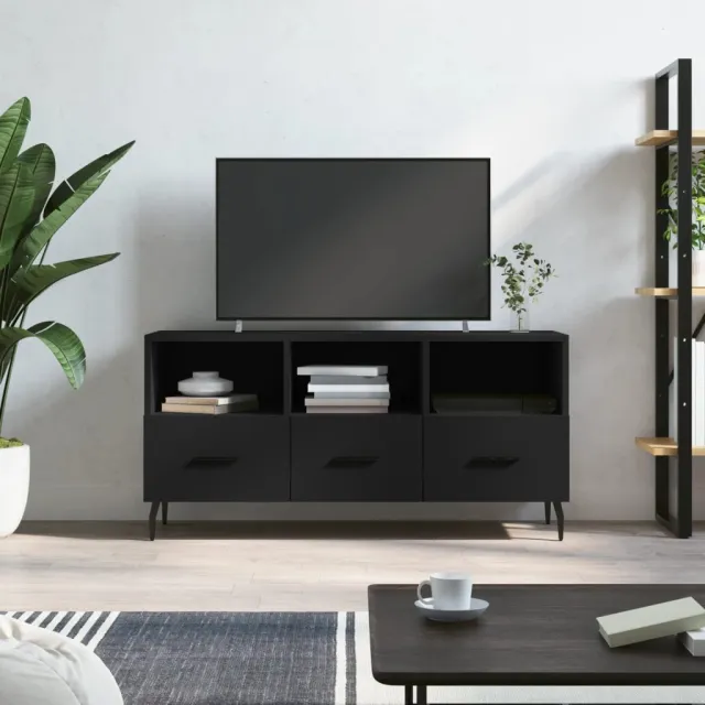 vidaXL Tv-meubel 102x36x50 cm bewerkt hout zwart, foto 2