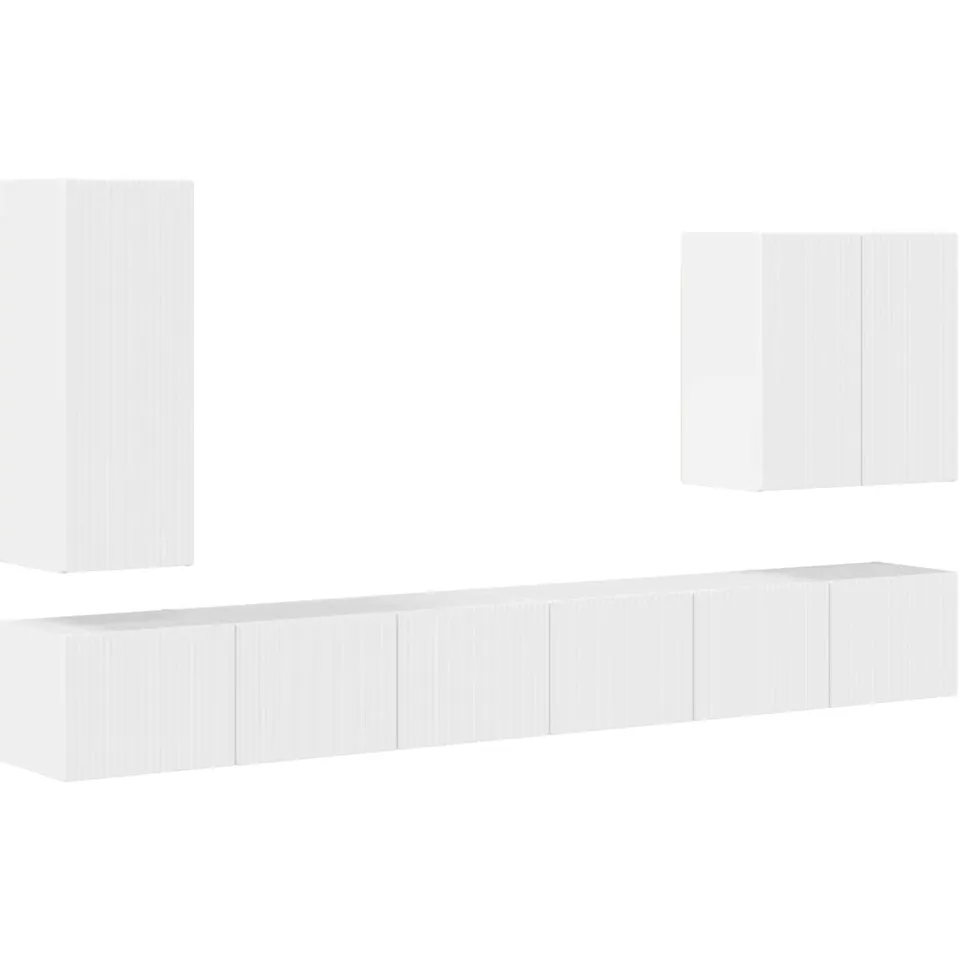 vidaXL TV Wandkast Set 6 st Hoogglans wit, foto 3