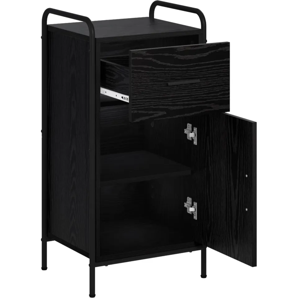 vidaXL Dressoir Zwart eiken 97 x 33 x 81 cm Bewerkt hout