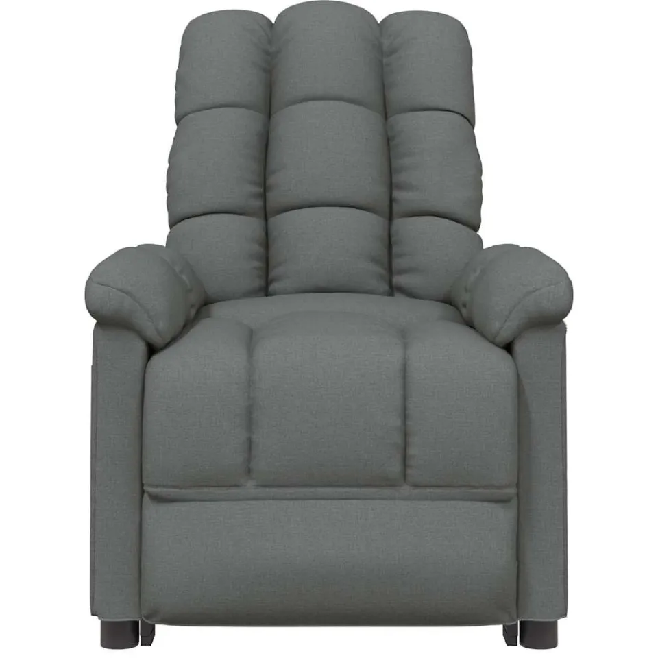 vidaXL Massagestoel elektrisch stof donkergrijs grijs, foto 4