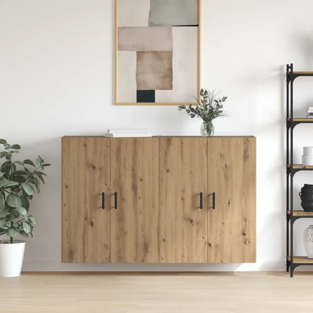 vidaXL Wandkast 2 st Artisan Eiken 69,5 x 34 x 90 cm Bewerkt hout, foto 2