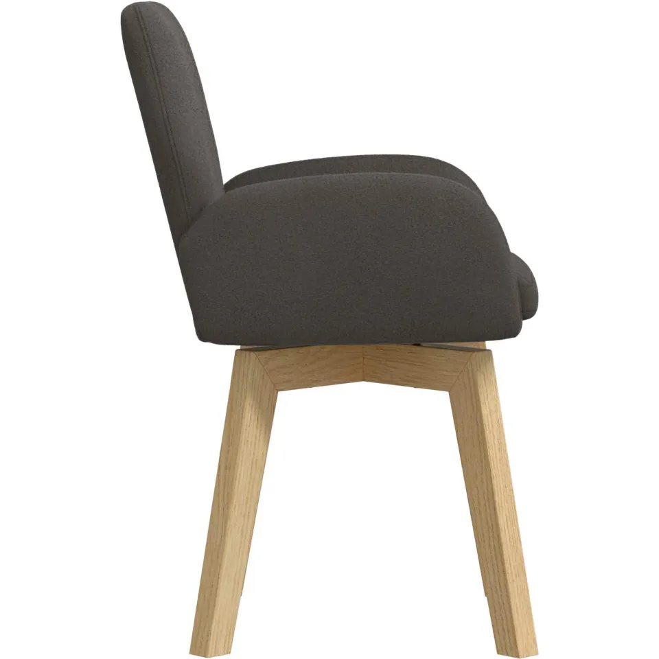 vidaXL Draai Eetstoelen 6 st Bouclé Donkergrijs 54 x 58 x 87 cm, foto 4