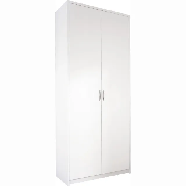 Meubel Square Kledingkast Slimo 2 - Wit - 74x180x35 cm (BxHxD) - Slaapkamer - Garderobekast - Opbergkast