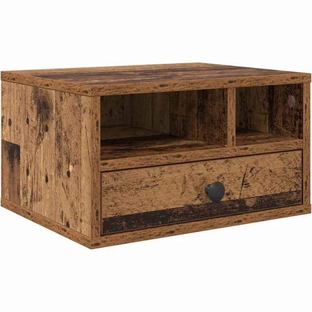 vidaXL Printerstand - Oud - Hout - 40 - x - 32 - x - 24 - cm - Bewerkt - hout Oud hout