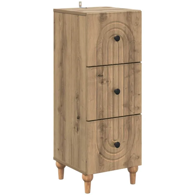 vidaXL Ladekast - 33 - x - 34,5 - x - 90 - cm - Bewerkt - hout - Artisanaal - eiken Artisanaal eiken
