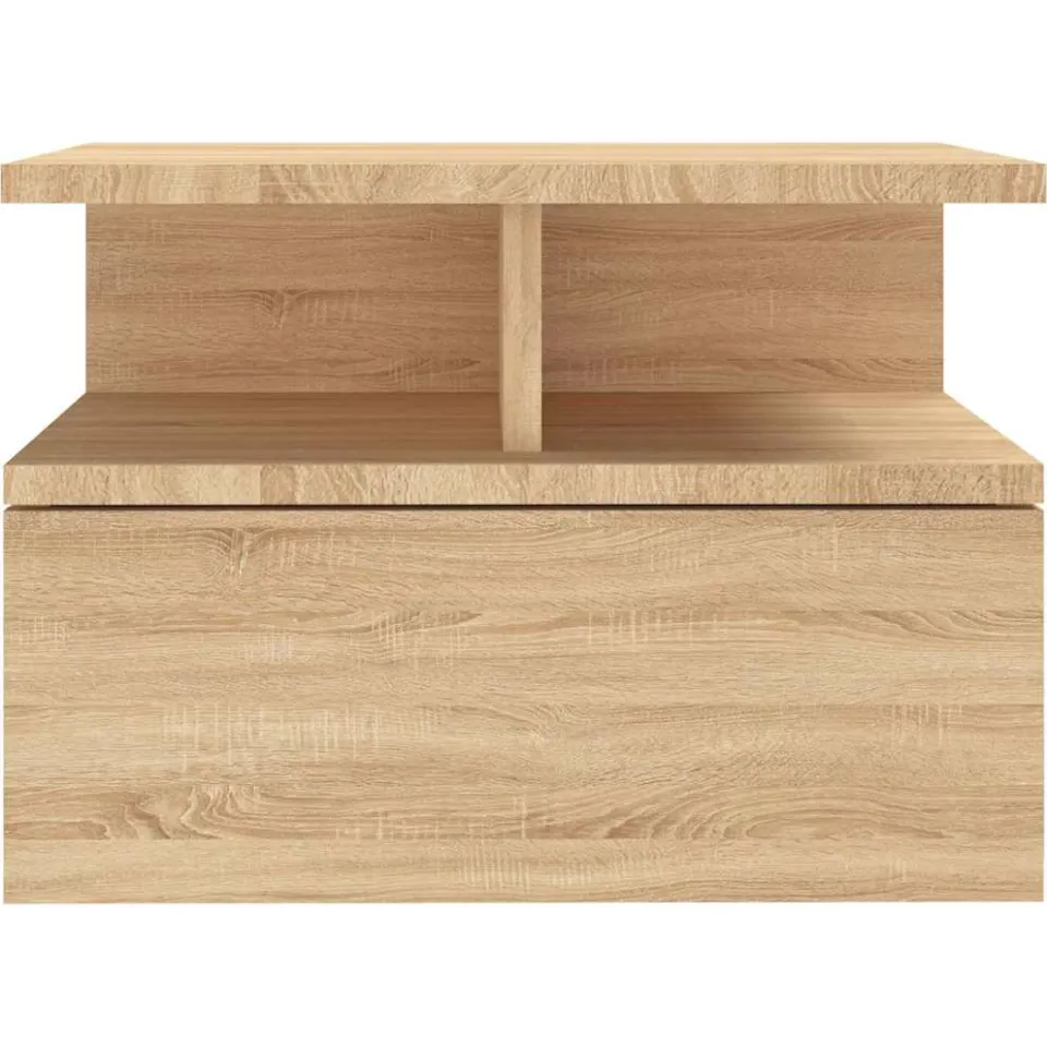 vidaXL Nachtkastje zwevend 40x31x27cm bewerkt hout sonoma eikenkleurig Bruin