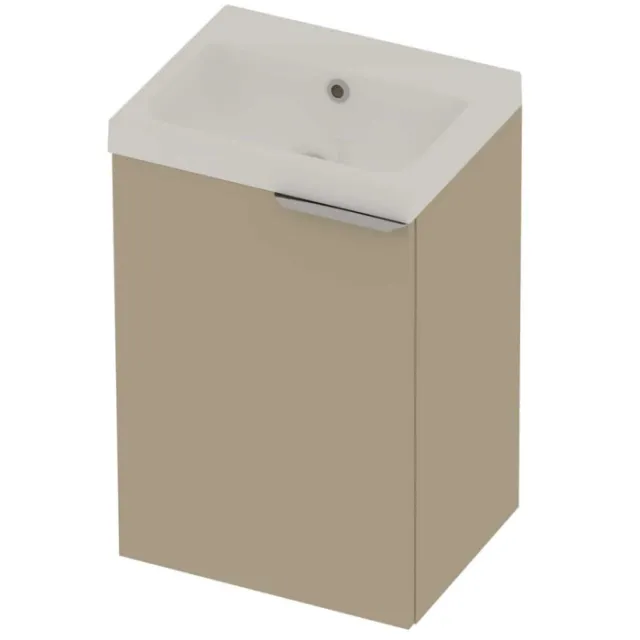 Basic-Line Pretty 36 Badmeubelset Polystone Zonder Kraangat 45x36x70 cm Mat Beige Glans Wit