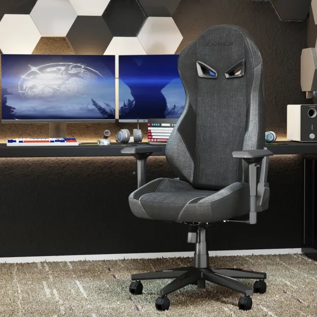 CHICFURN Gamingstoel - 4D armleuningen - Hoge rugleuning - Donkergrijs